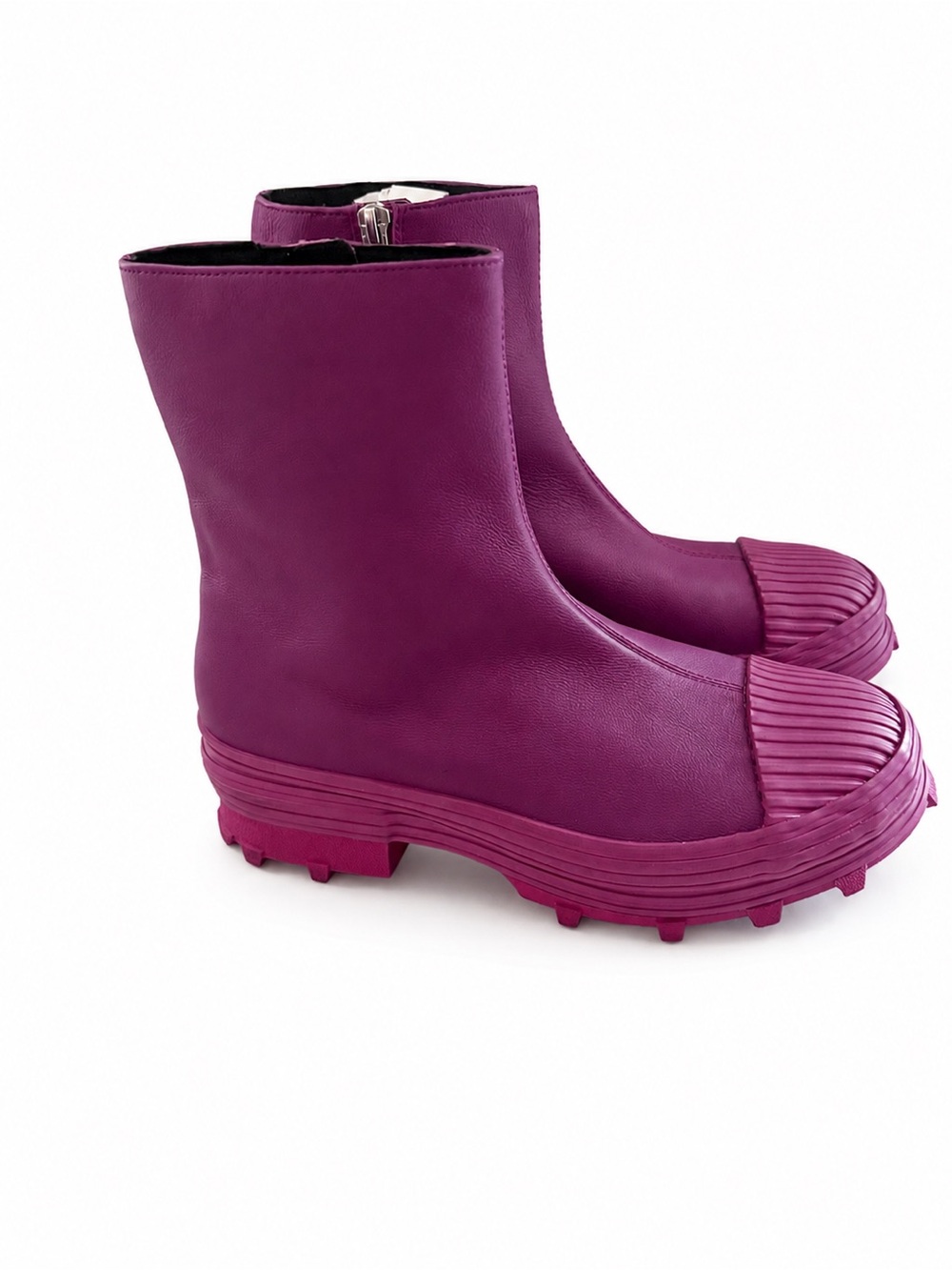 CamperLab Traktori Rubber Lug Sole Ankle Boot Womens EU 39 8.5 purple Leather